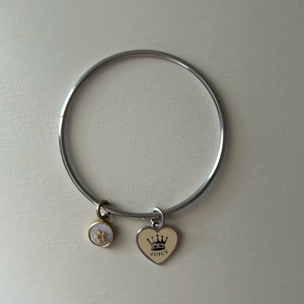 Juicy couture silver charm bangle bracelet